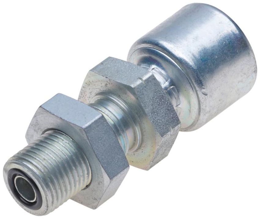 GATES G25228-0404 Male Flat-Face O-Ring Bulk Head (MegaCrimp)