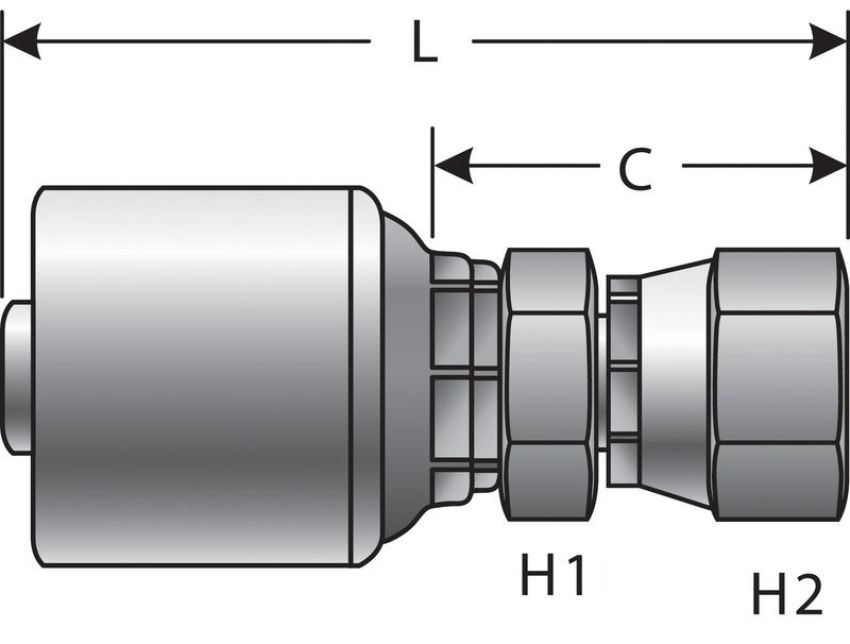 GATES G25932-0606 Female Japanese Inverted Flare Parallel Threads (MegaCrimp)