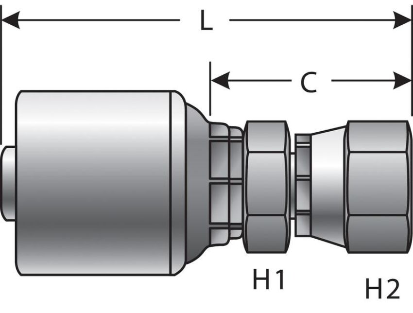 GATES G25932-0808 Female Japanese Inverted Flare Parallel Threads (MegaCrimp)