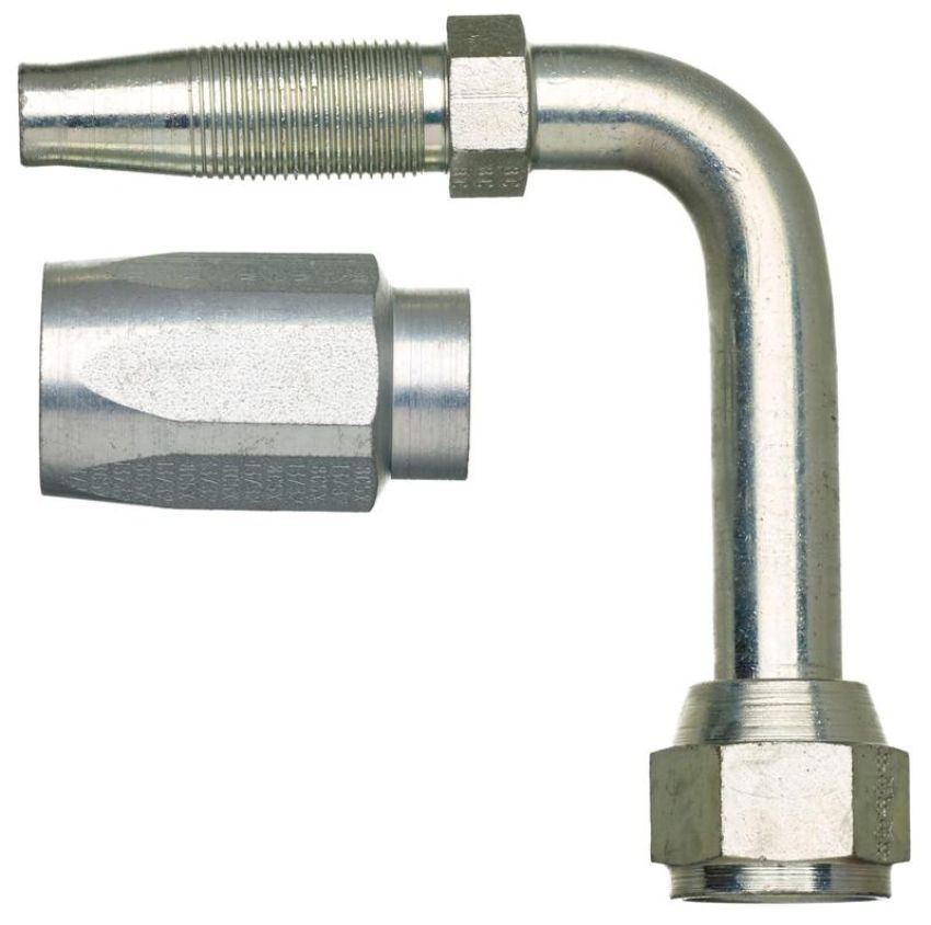 GATES G34212-0404 Dual Seat Female JIC 37/SAE 45 Flare Swivel - 90 Bent Tube - Steel