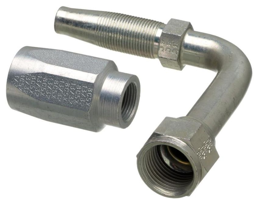 GATES G34212-0808 Dual Seat Female JIC 37/SAE 45 Flare Swivel - 90 Bent Tube - Steel