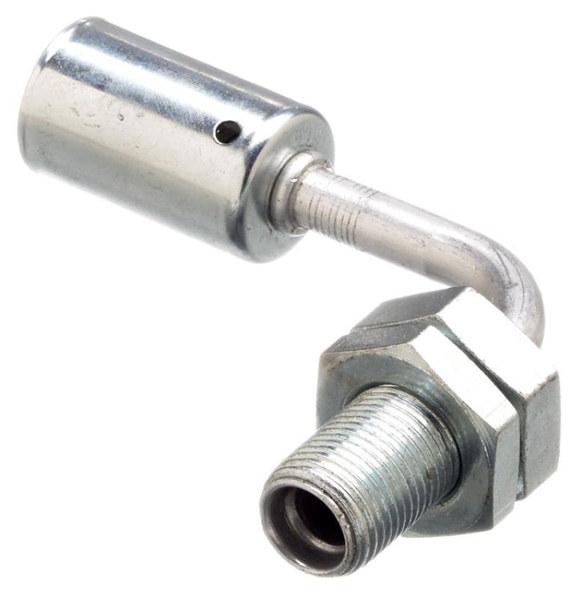 GATES G45602-0606 Male Inverted O-Ring Bulkhead - 90 Bent Tube - Aluminum (PolarSeal ACA)