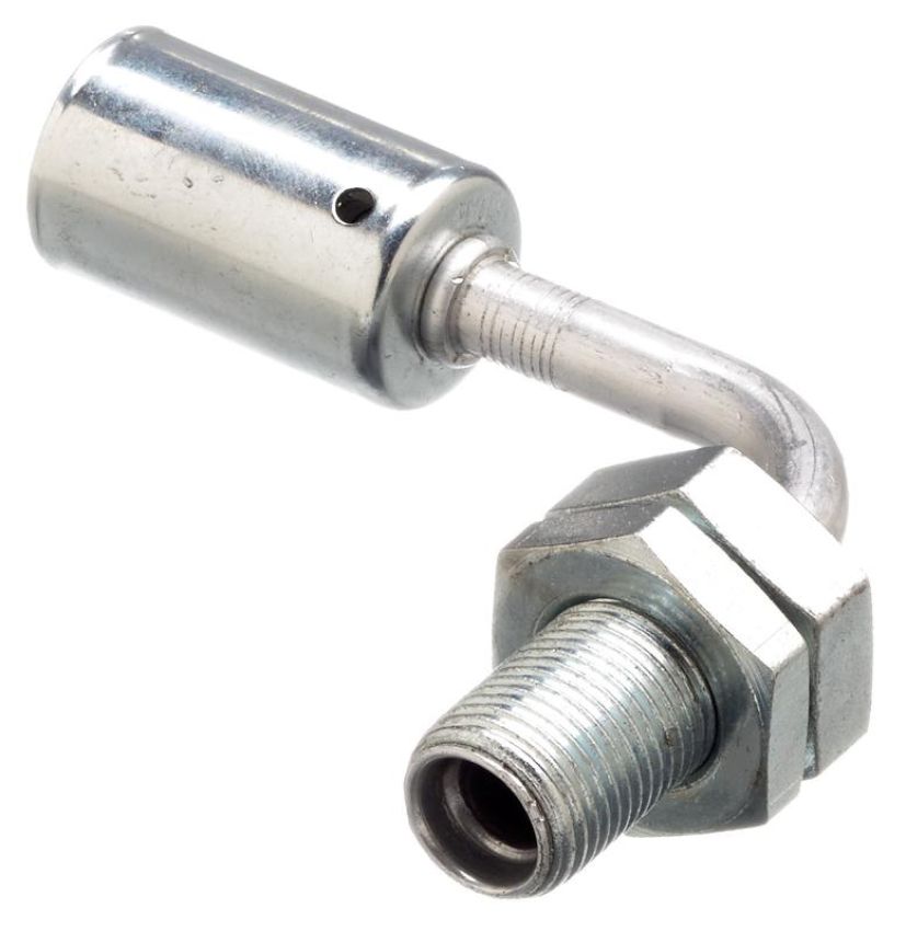 GATES G45602-0808 Male Inverted O-Ring Bulkhead - 90 Bent Tube - Aluminum (PolarSeal ACA)