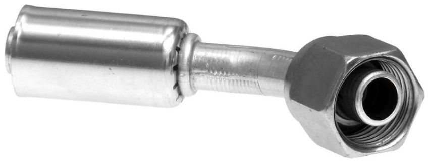 GATES G47591-0606 Female SAE Tube O-Ring Nut Swivel - 45 Bent Tube - Aluminum (PolarSeal II ACB)