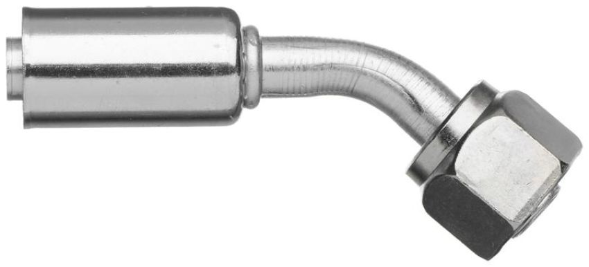 GATES G47591-0606 Female SAE Tube O-Ring Nut Swivel - 45 Bent Tube - Aluminum (PolarSeal II ACB)