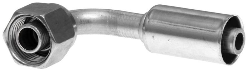 GATES G47592-0606 Female SAE Tube O-Ring Nut Swivel - 90 Bent Tube - Aluminum (PolarSeal II ACB)