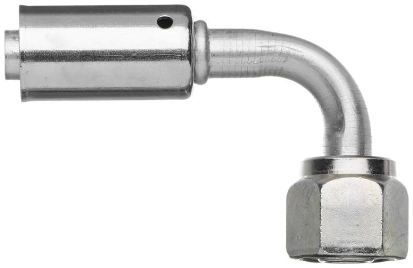 GATES G47592-0606 Female SAE Tube O-Ring Nut Swivel - 90 Bent Tube - Aluminum (PolarSeal II ACB)