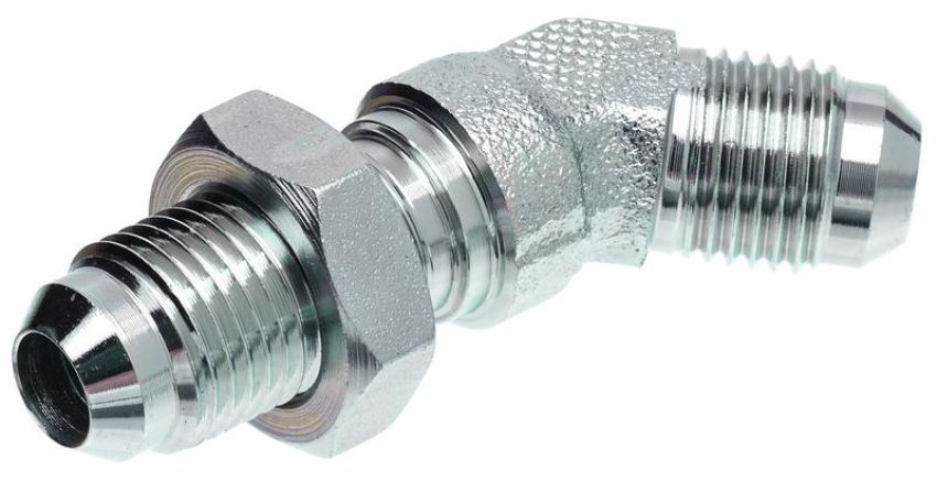 GATES G60446-0606 Male JIC 37 Flare to Male JIC 37 Flare Bulkhead - 45 (SAE to SAE)