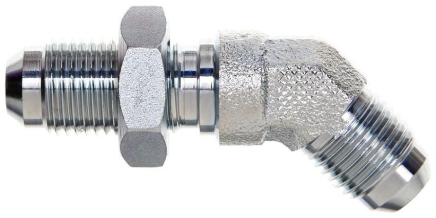 GATES G60446-0606 Male JIC 37 Flare to Male JIC 37 Flare Bulkhead - 45 (SAE to SAE)