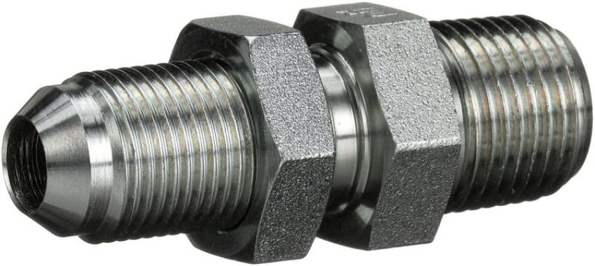 GATES G60541-1008 Male JIC 37 Flare Bulkhead to Male Pipe NPTF (SAE to SAE)