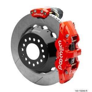 Wilwood 140-15846-R Narrow Superlite 4R Rear P-Brk Kit AERO4 14in Rotor Big Ford New Style 2.5in Off - Red