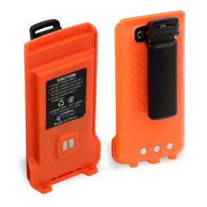 Rugged Radios BAT-GMR2-ORN GMR2 Replacement Battery with 12v Charge Port and Belt Clip Safety Orange