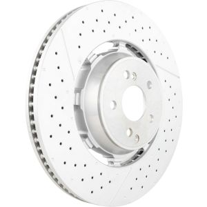 Brembo 09.B848.33 Premium Dual Cast Vented Drilled/Grooved UV Coated Brake Rotor