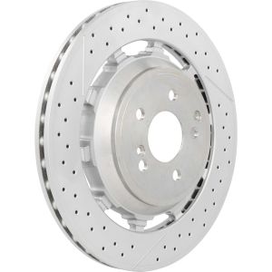 Brembo 09.C128.33 Premium Dual Cast Vented Drilled/Grooved UV Coated Brake Rotor