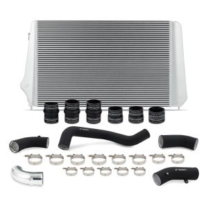 Mishimoto MMINT-DMAX-17KSLBK 17-19 GM L5P Duramax Intercooler Kit - Silver w/ WBK Pipes