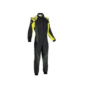 OMP RACING, INC. OMPIA0-1864-A01-178-54 TECNICA HYBRID OVERALL F IA 8856-2018 BLACK / FLU