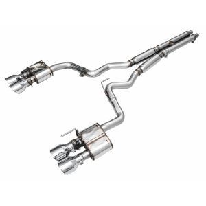 AWE Tuning 3025-42375 AWE 2024 Ford Mustang Dark Horse S650 RWD SwitchPath Catback Exhaust w/ Quad Chrome Silver Tips