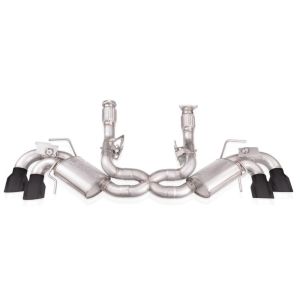 Stainless Works C8CBR-B 20-21 Chevrolet Corvette C8 6.2L Redline Cat-Back Exhaust w/ Matte Black Tips