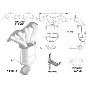 OEM Industries 111003 EXHAUST MANIFOLD WITH INTEGRATED CATALYTIC CONVERTER