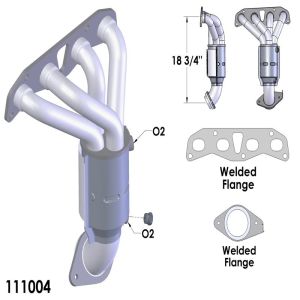 OEM Industries 111004 EXHAUST MANIFOLD WITH INTEGRATED CATALYTIC CONVERTER