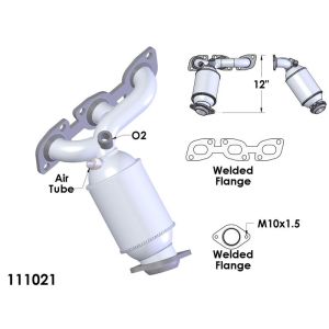 OEM Industries 111021 EXHAUST MANIFOLD WITH INTEGRATED CATALYTIC CONVERTER