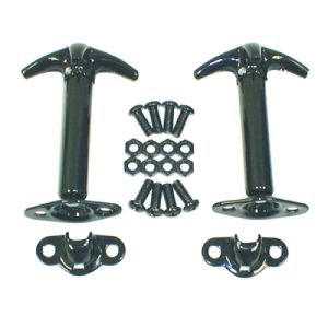 Hood Catch Kit  Black 4 1-95 Jeep CJ/Wrangler YJ