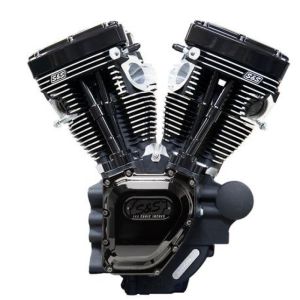 S&S Cycle 310-0901A 06-17 Dyna T143 Black Edition Long Block Engine - Wrinkle Black