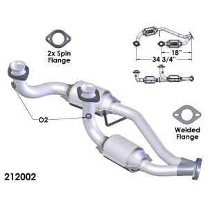 OEM Industries 212002 CATALYTIC CONVERTER AND PIPE ASSEMBLY
