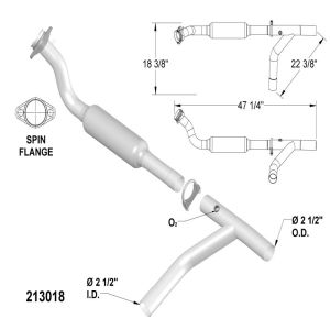 OEM Industries 213018 CATALYTIC CONVERTER AND PIPE ASSEMBLY