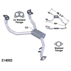 OEM Industries 214002 CATALYTIC CONVERTER AND PIPE ASSEMBLY