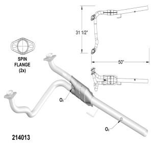 OEM Industries 214013 CATALYTIC CONVERTER AND PIPE ASSEMBLY