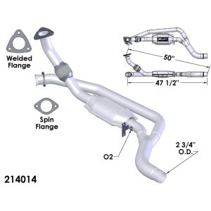 OEM Industries 214014 CATALYTIC CONVERTER AND PIPE ASSEMBLY
