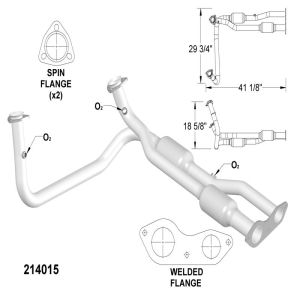 OEM Industries 214015 CATALYTIC CONVERTER AND PIPE ASSEMBLY