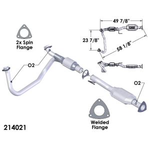OEM Industries 214021 CATALYTIC CONVERTER AND PIPE ASSEMBLY