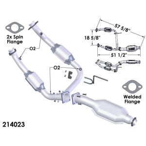 OEM Industries 214023 CATALYTIC CONVERTER AND PIPE ASSEMBLY