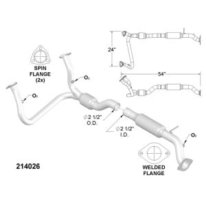 OEM Industries 214026 CATALYTIC CONVERTER AND PIPE ASSEMBLY
