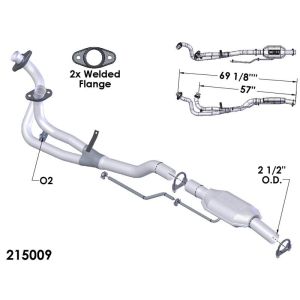 OEM Industries 215009 CATALYTIC CONVERTER AND PIPE ASSEMBLY
