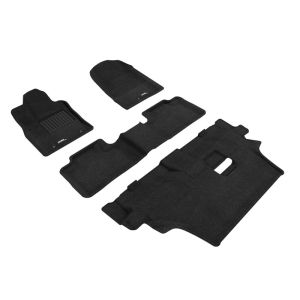 3D MAXpider 2012-2021 Dodge Durango 7-Seat Elegant 1st 2nd & 3rd Row Floormats - Black