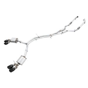 AWE Tuning 3010-43050 Audi B9 S4 Touring Edition Exhaust - Non-Resonated (Black 102mm Tips)
