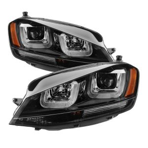 SPYDER 5080578 Projector Headlights - DRL LED - Black Stripe - Black
