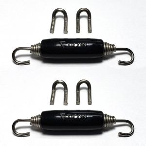 Ticon Industries Black Silicone Titanium Spring Tab and Spring Kit (4 Tabs/2 Springs) - 2 Pack