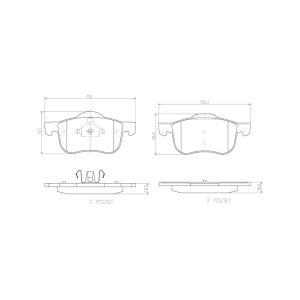 Brembo P86020N Premium NAO Ceramic OE Equivalent Pad