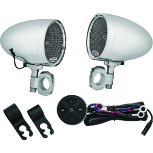 Kuryakyn 2712 Road Thunder Speaker Pods Bluetooth Audio Controller Chrome