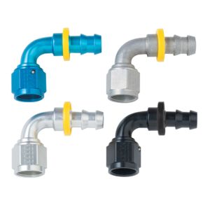 FRAGOLA FRG209008-BL Hose Fitting #8 90 Deg Push Lock Black