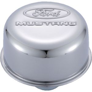 Ford Racing 302-220 Ford Mustang Logo Air Breather Cap-Chrome