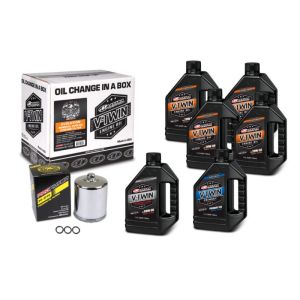 Maxima 90-069016PC V-Twin Oil Change Kit Mineral w/Chrome Filter Evolution