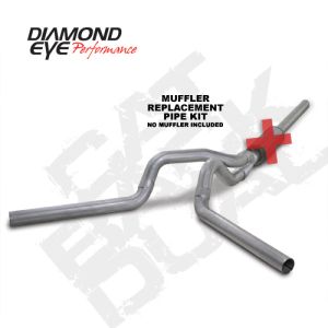 Diamond Eye Performance K4236A-RP Diamond Eye KIT 4in CB MFLR RPLCMENT PIPE DUAL AL: 2004.5-2007.5 DODGE CUMMINS 600