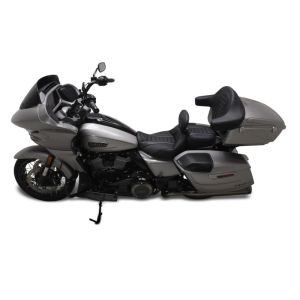 Mustang Motorcycle 89401GM Mustang 23-24 HD CVO Rd Glide(ST), 2024 Rd Glide and Str Glide Touring Solo Seat - Black/Gray Stitch