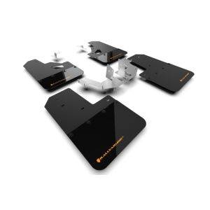 Rally Armor MF85-RR-PL-COR Black Mud Flap/Cy Orange Logo