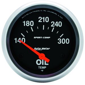 AutoMeter 3543 GAUGE, OIL TEMP, 2 5/8", 140-300?F, ELECTRIC, SPORT-COMP